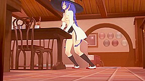 Roxy Rubbing on the Corner of the Table – Mushoku Tensei Hentai