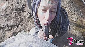 Tattoo Couple Caught While Wild Anal Public Sex On A Ruine